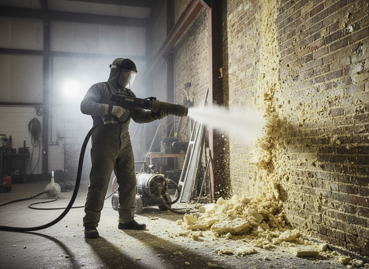 dry ice blasting spray foam removal in Huddersfield