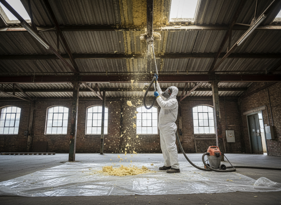 Warehouse spray Foam removal in Huddersfield